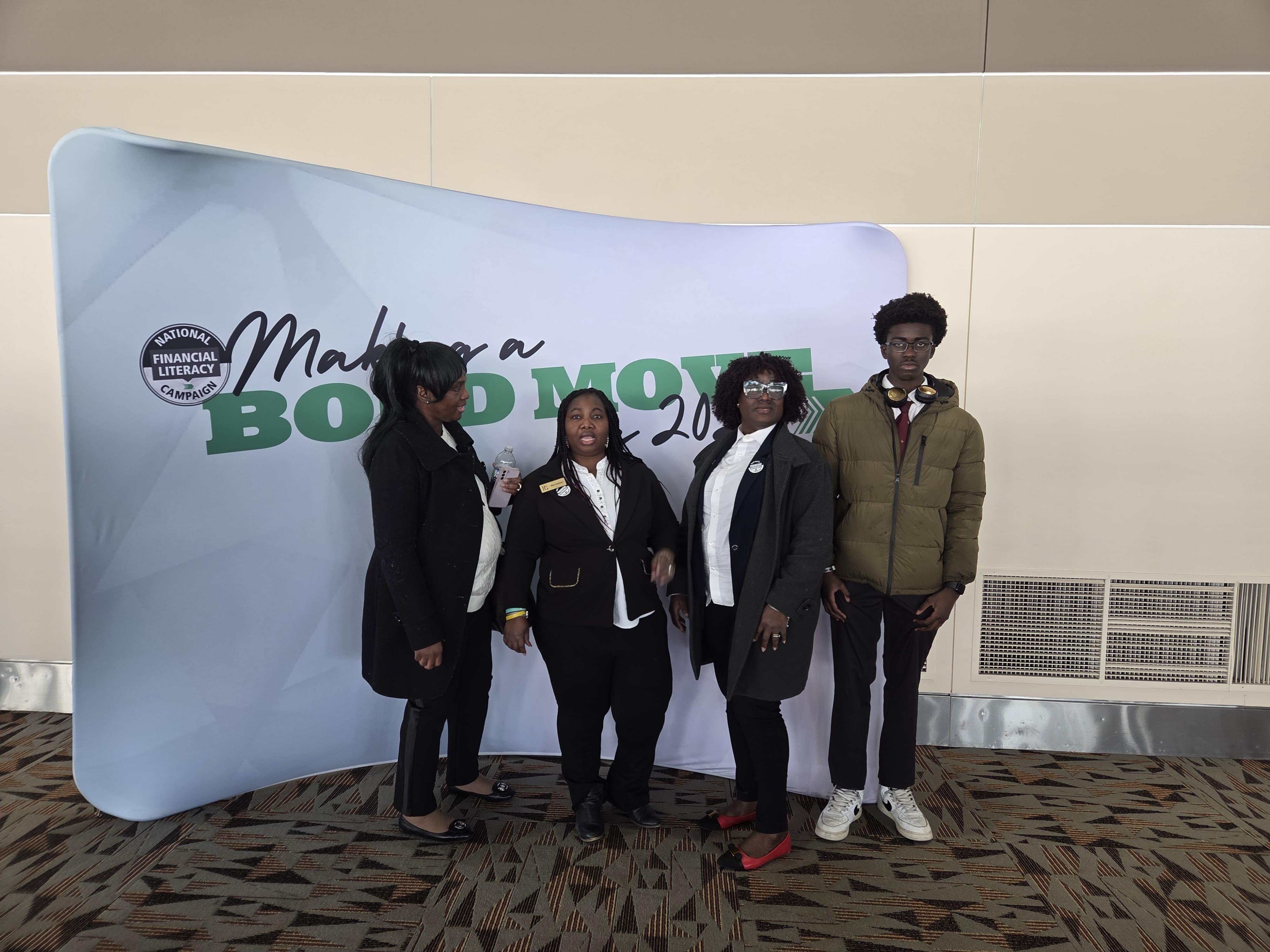 Team at financial event