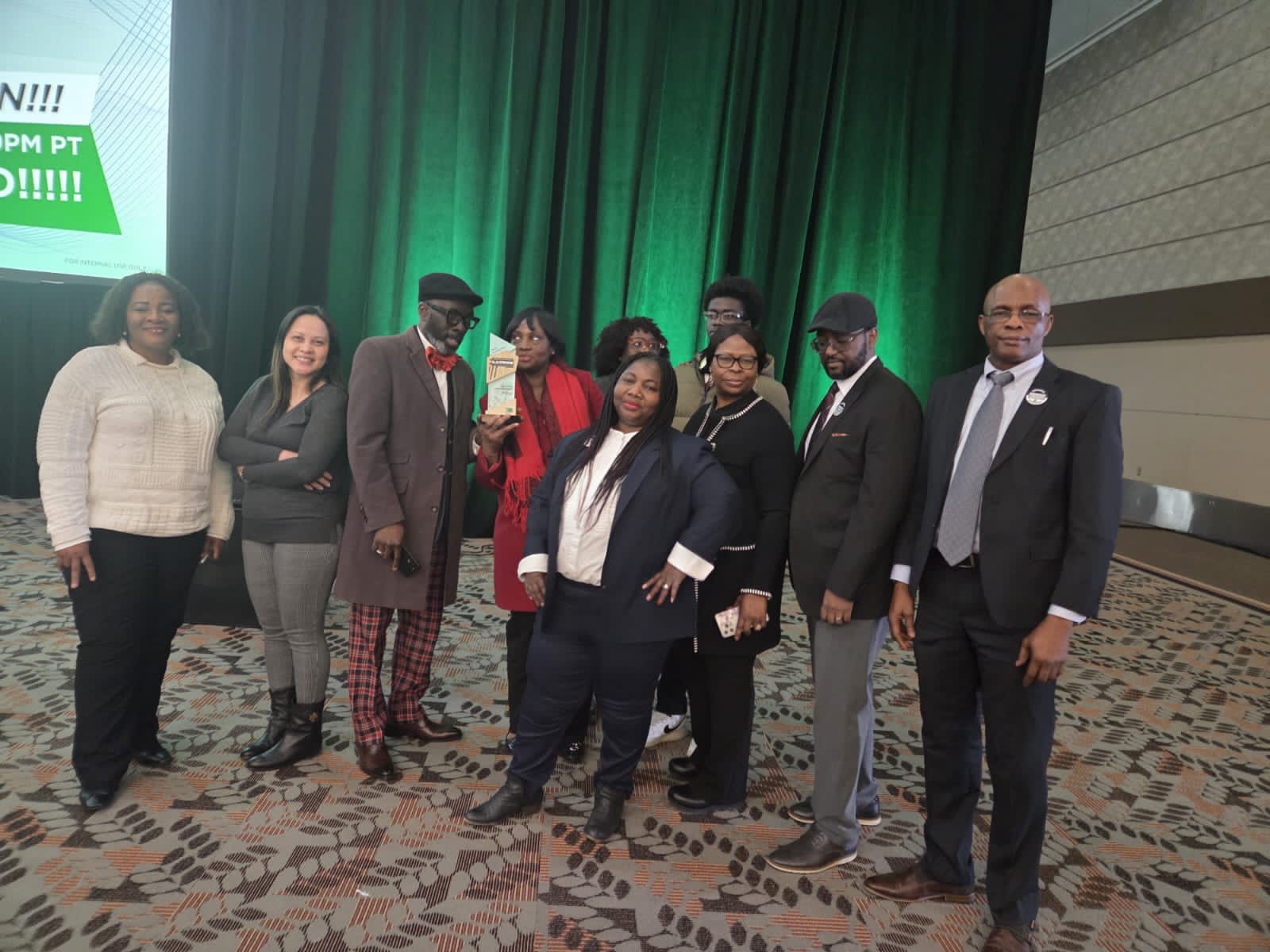 Team group photo at event