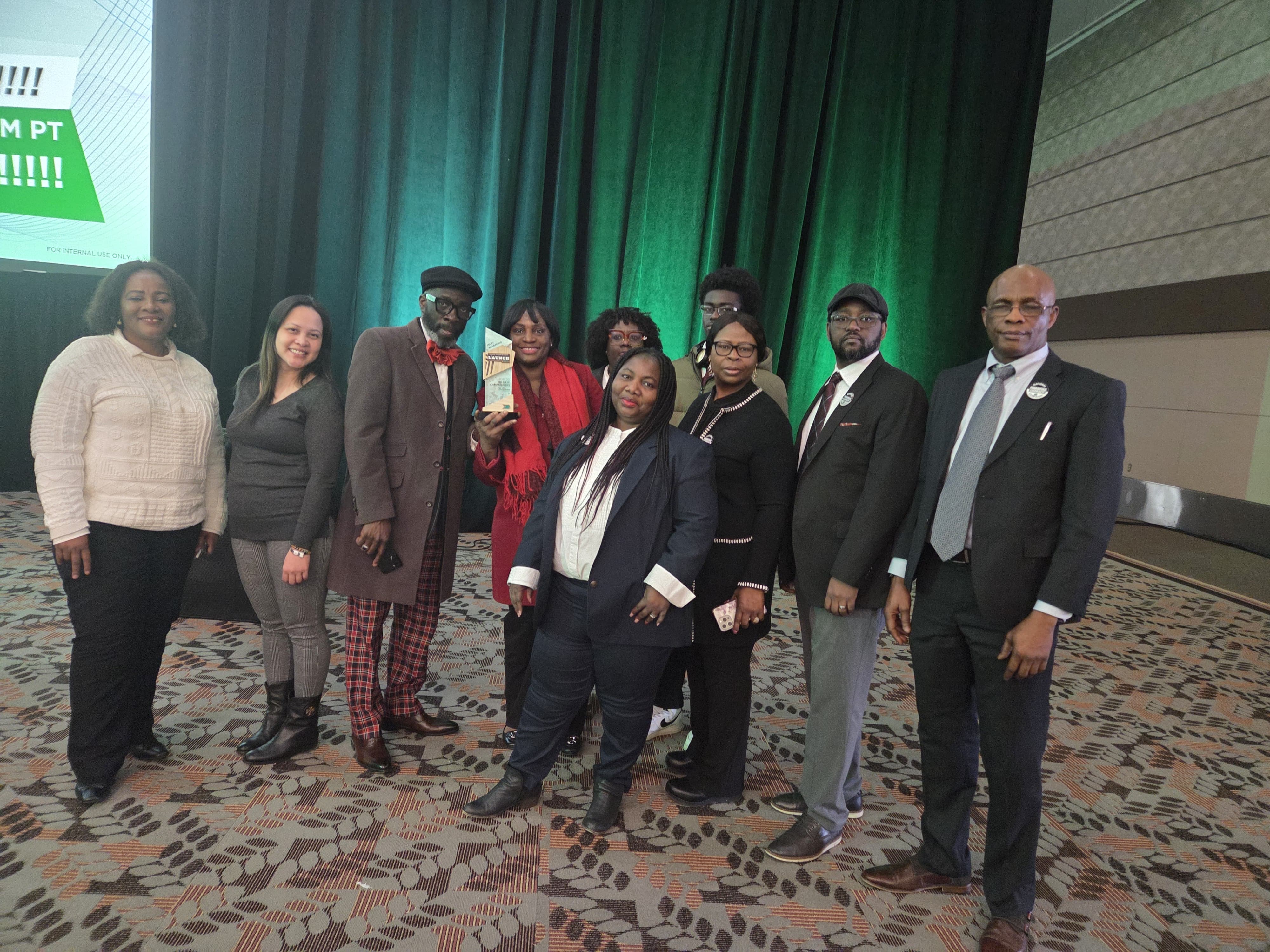 Team at financial conference